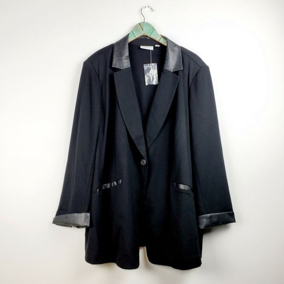 Susan Graver Black Ponte Stretch Blazer 26W NWOT - Picture 2 of 7
